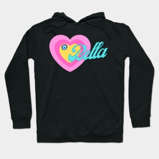 Bella in Colorful Heart Illustration Hoodie